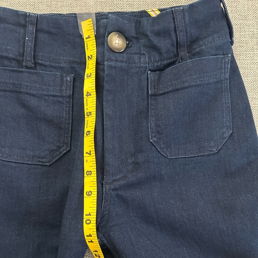 Anthropologie The Colette Crop High-Rise Wide-Leg Dark Blue Jeans by Maeve - Picture 9 of 14